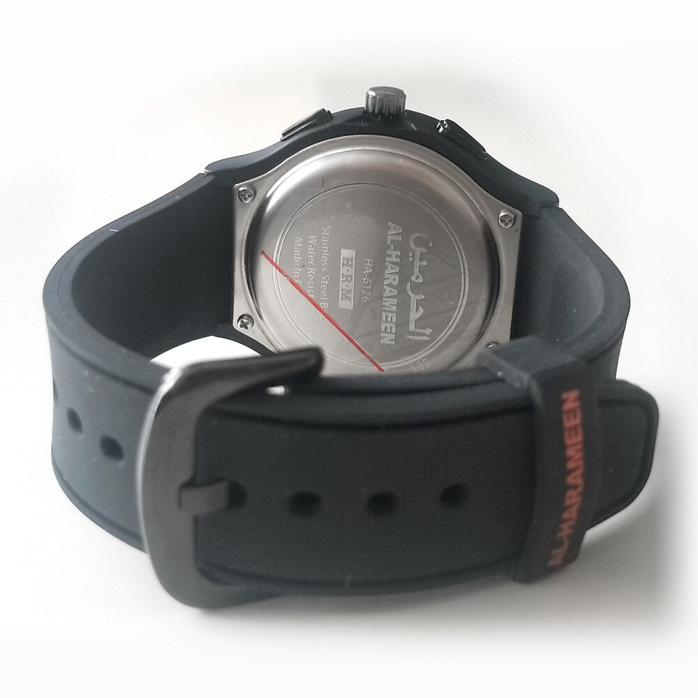 Al-Harameen Hybride Horloge Zwart Siliconen Band