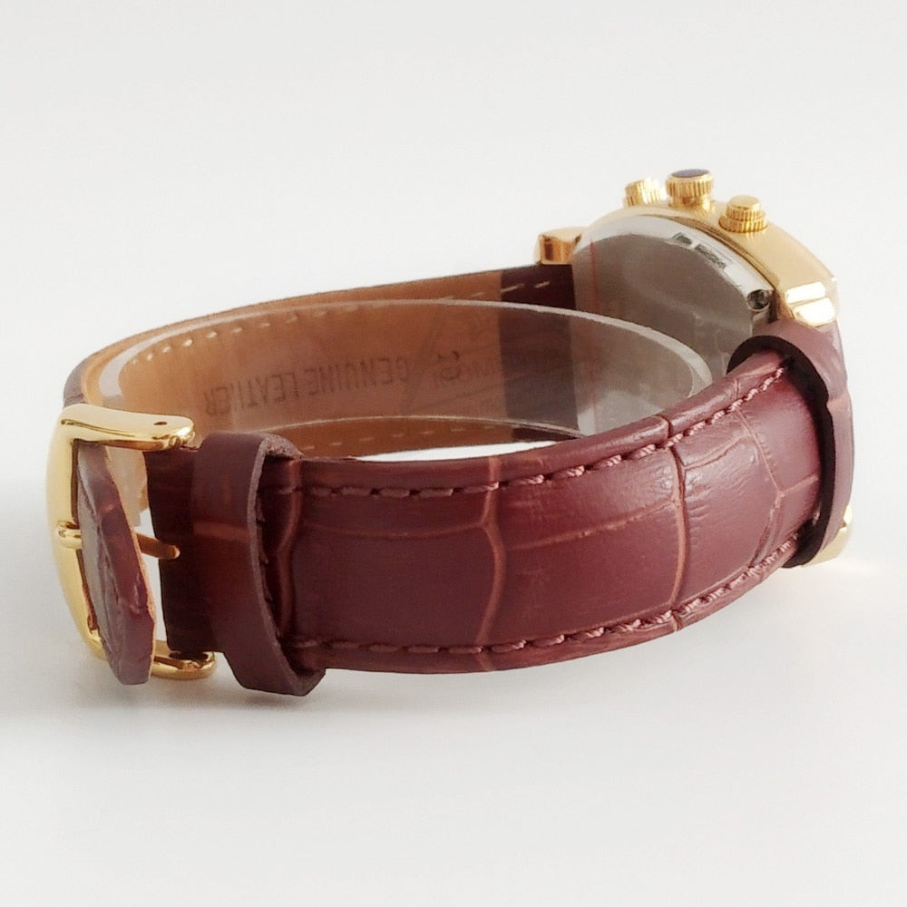 Al-Harameen Digitale Horloge RVS Leren Band