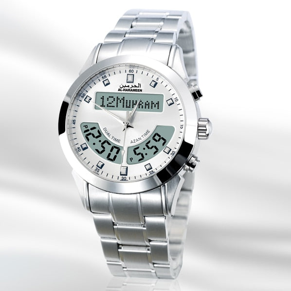 Al-Harameen Hybride Horloge RVS Roestvrijstalen Band