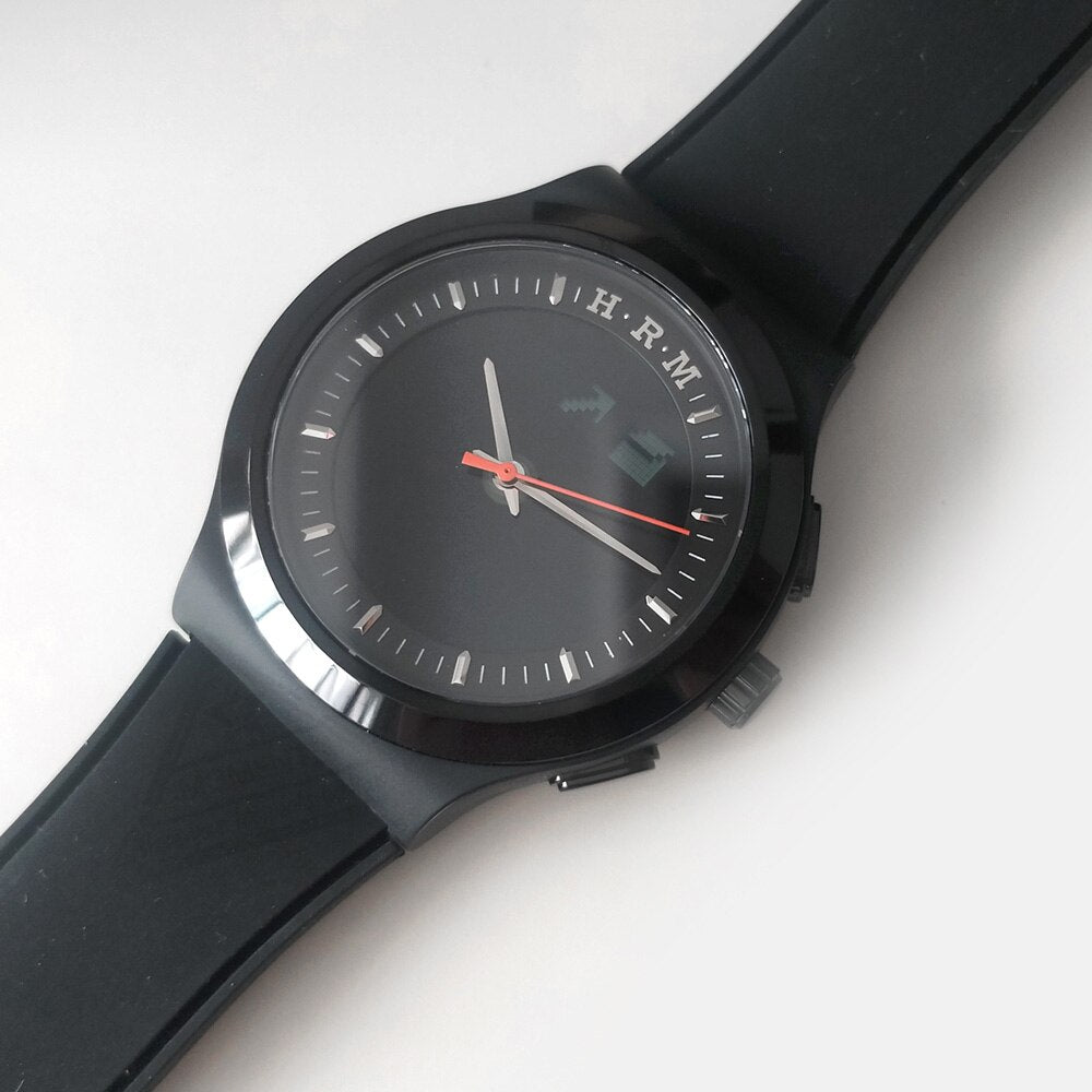 Al-Harameen Hybride Horloge Zwart Siliconen Band