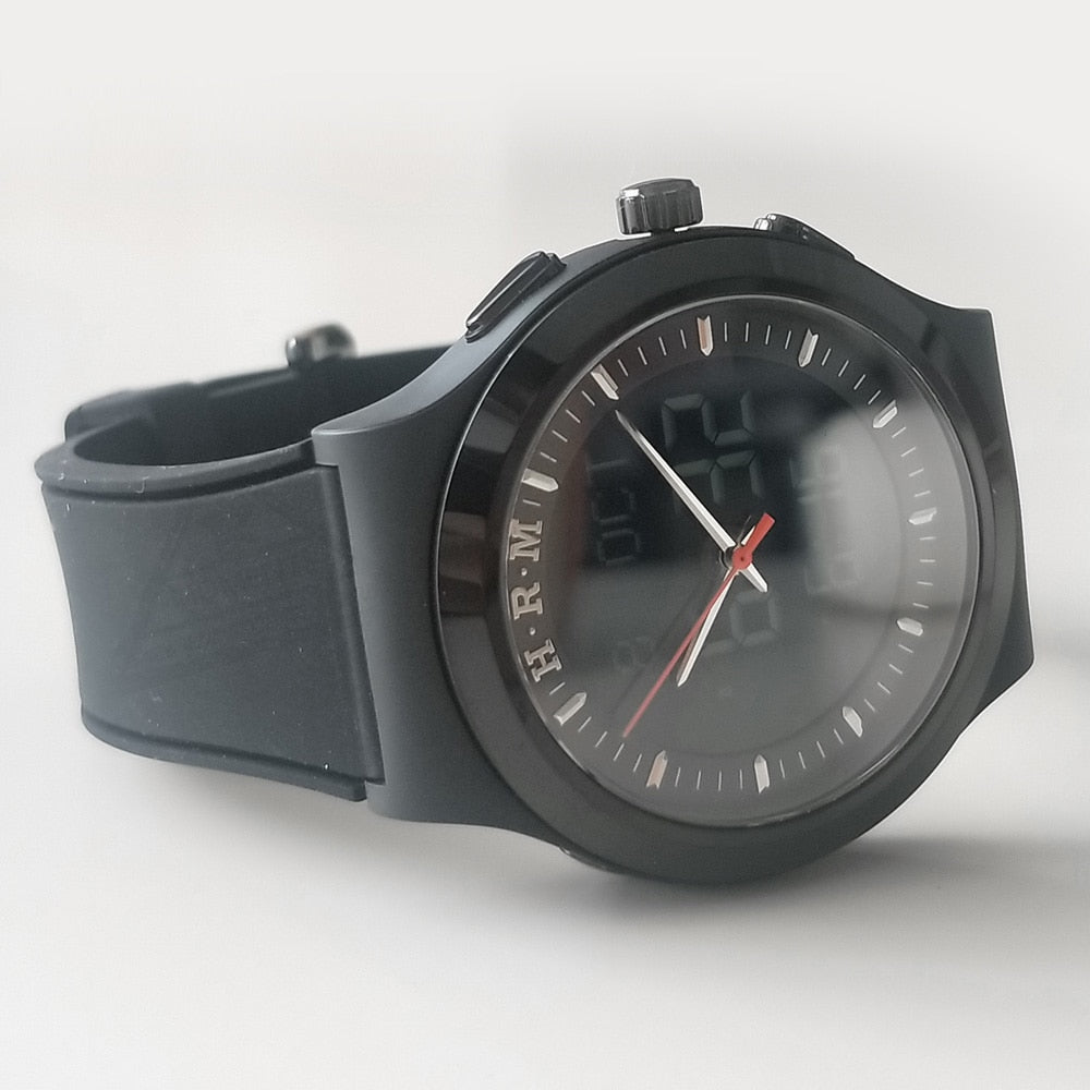Al-Harameen Hybride Horloge Zwart Siliconen Band