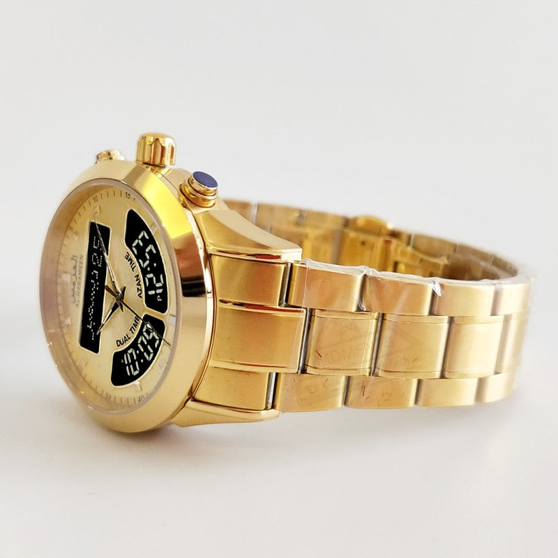 Al-Harameen Hybride Horloge RVS Roestvrijstalen Band