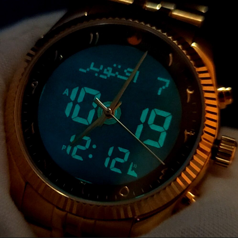 Al-Harameen Hybride Horloge RVS Roestvrijstalen Band