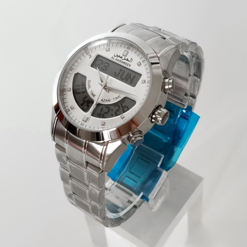 Al-Harameen Hybride Horloge RVS Roestvrijstalen Band