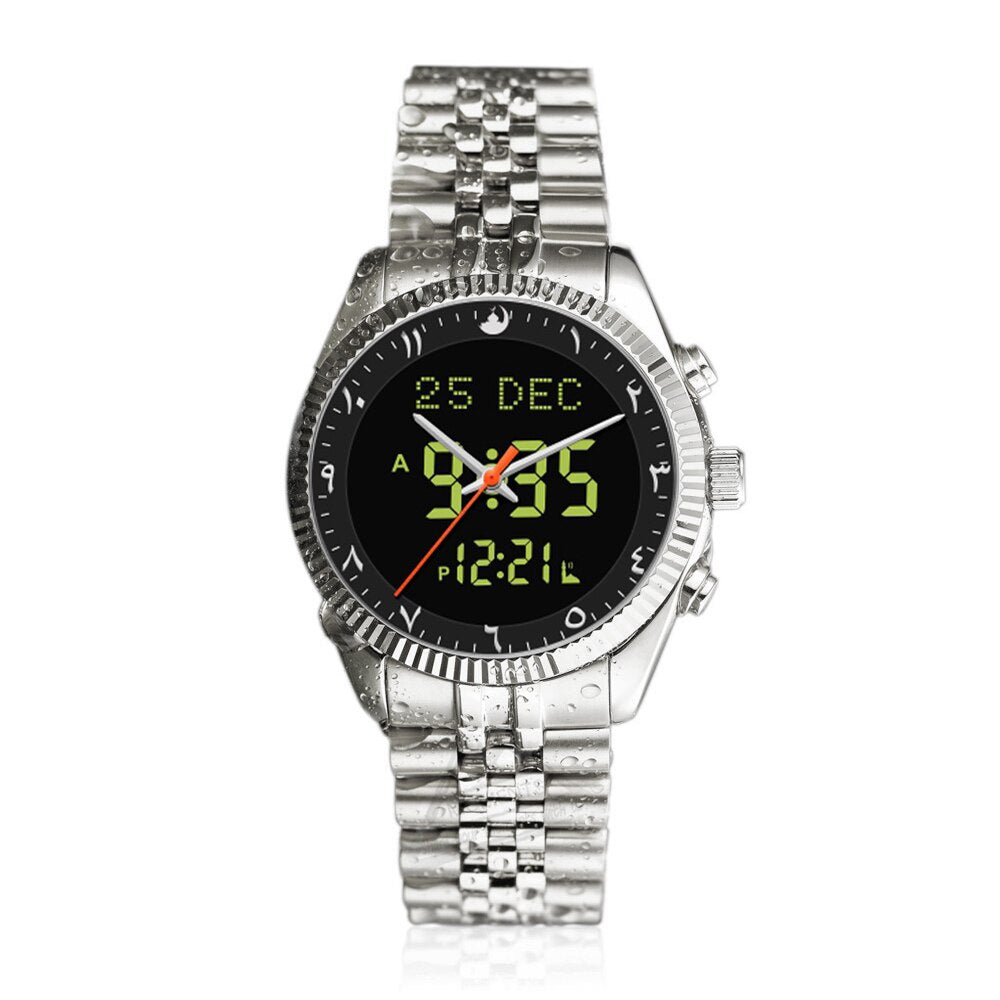 Al-Harameen Hybride Horloge RVS Roestvrijstalen Band