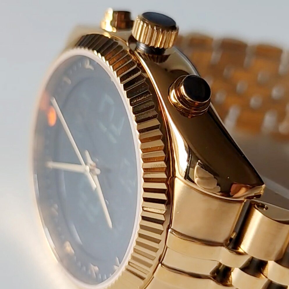 Al-Harameen Hybride Horloge RVS Roestvrijstalen Band