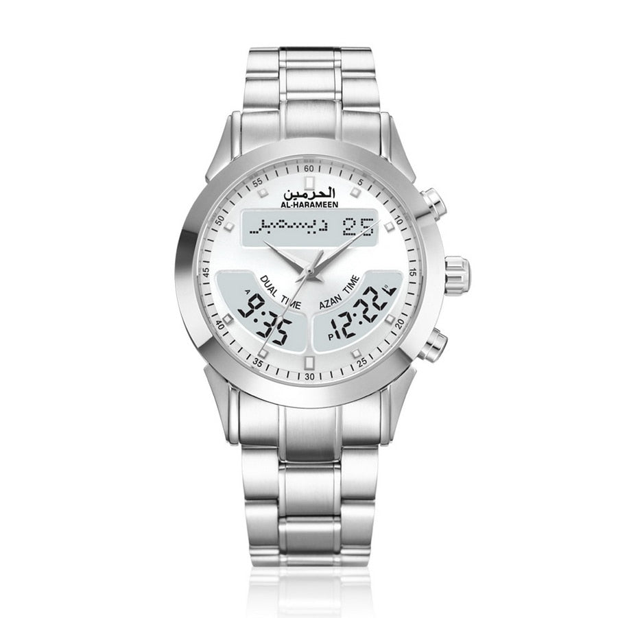Al-Harameen Hybride Horloge RVS Roestvrijstalen Band