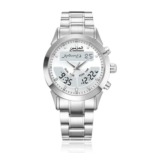 Al-Harameen Hybride Horloge RVS Roestvrijstalen Band